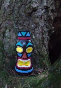 How to make a recycled coffee container tiki statue with solar light tutorial