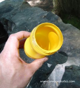 How to make a recycled coffee container tiki statue with solar light tutorial