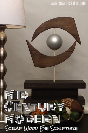 mid century modern scrap wood eye sculpture