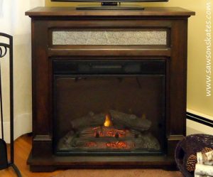 Electric Fireplace Mantle Fire Lit