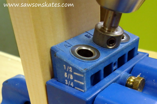 Quick Start Guide: How to setup and use a Kreg Jig to make pocket holes - Drill second pocket hole