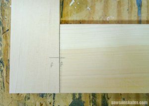 Transferring pencil marks from rails to stiles that will be used to build a DIY window screen