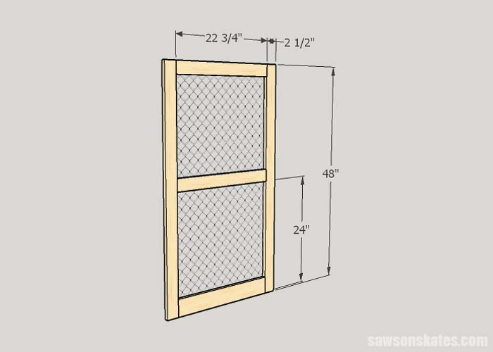 Sketch showing the dimensions to make a DIY window screen
