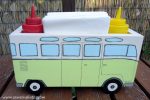 DIY Flower Power Painted Wood Bus Planter