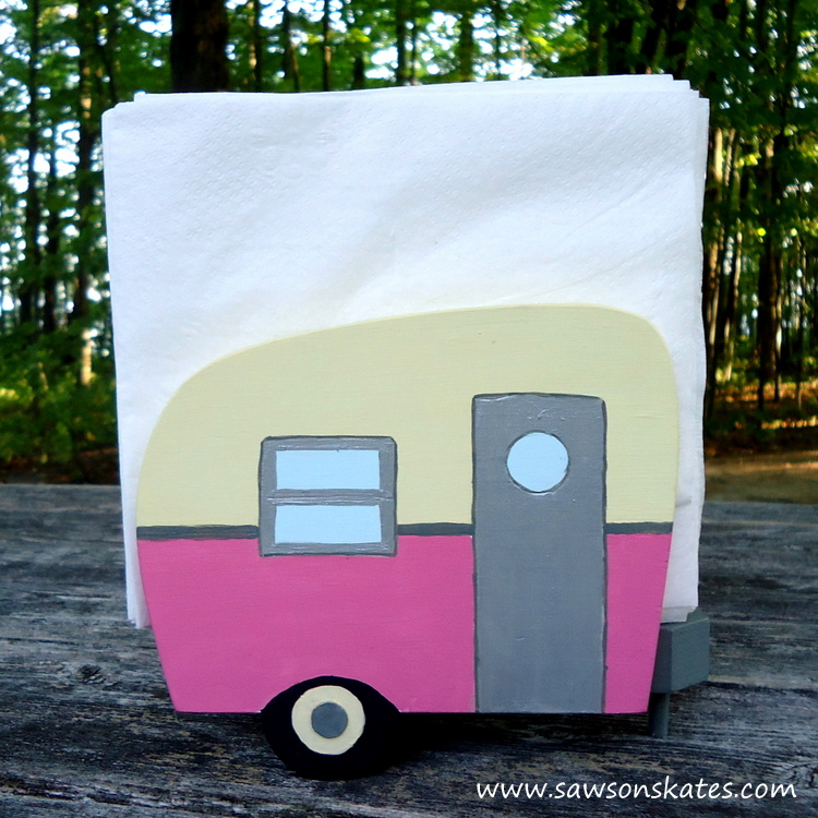 Pink Vintage Camper Napkin Holder - Free Plans