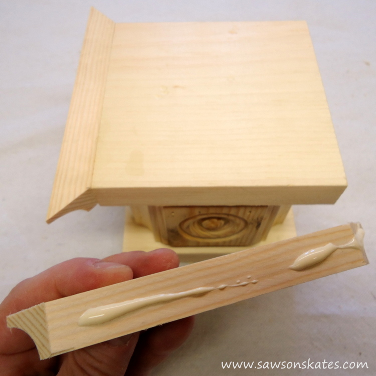 Easy wooden DIY candle holder - attach base cove moulding
