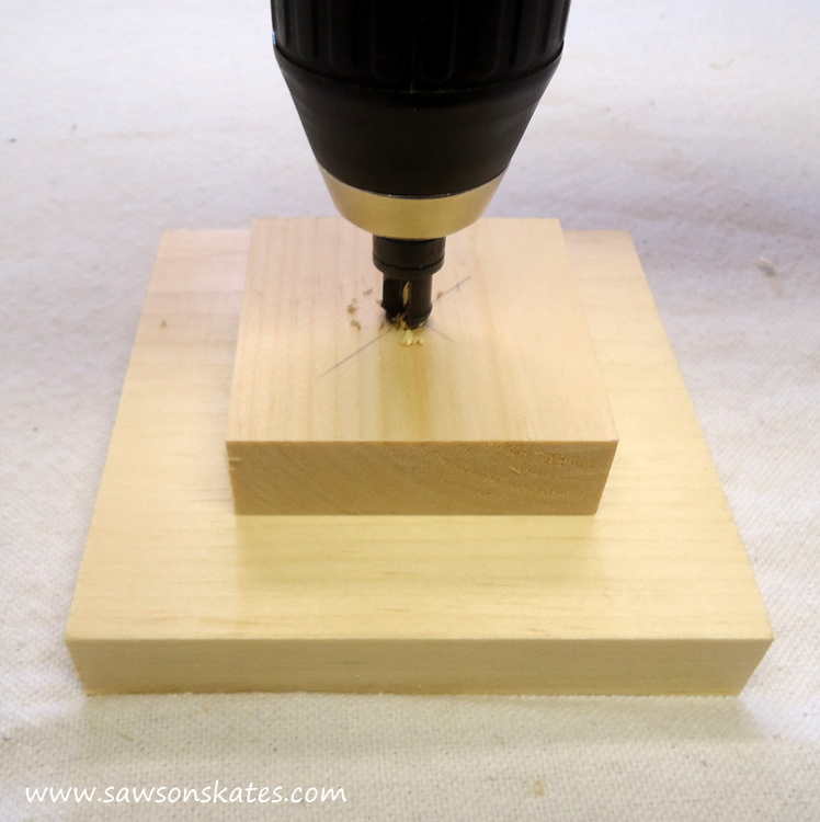 Easy wooden DIY candle holder - drill countersink holes