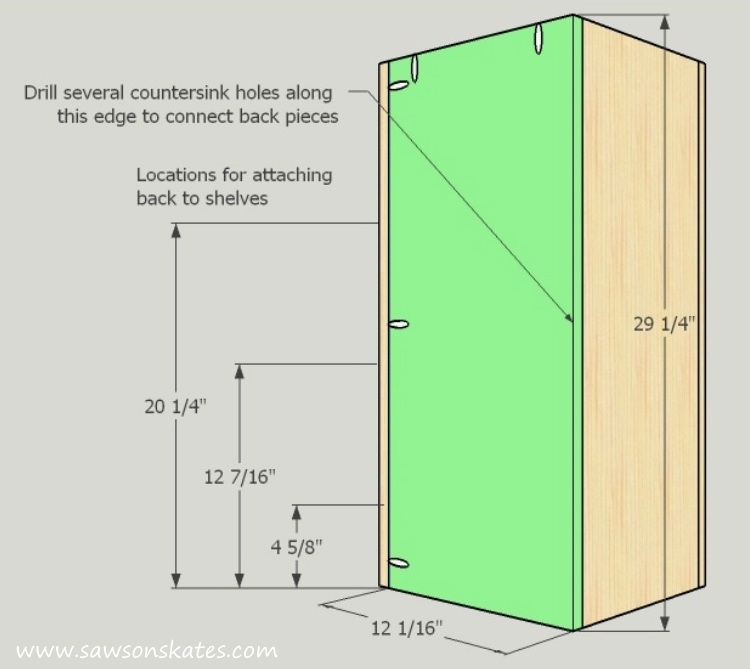 DIY Corner Cabinet - install the right back