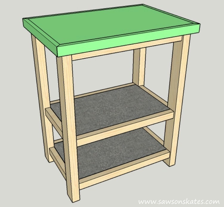 DIY Kitchen Island plans - easy to build, small space kitchen island on wheels - Top Installation