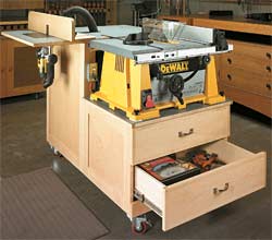 6 DIY Table Saw Stations for a Small Workshop - Table Saw Workstation by ShopNotes