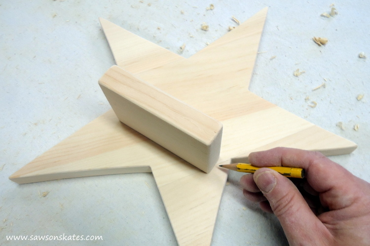 DIY Rustic Wood Star Sconce - trace candle holder