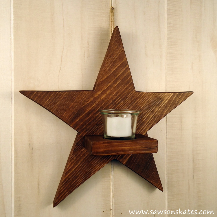 DIY Rustic Wood Star Sconce - sawsonskates.com