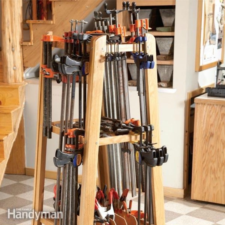Maximizes storage space in your small workshop with this Ultimate Clamp Rack
