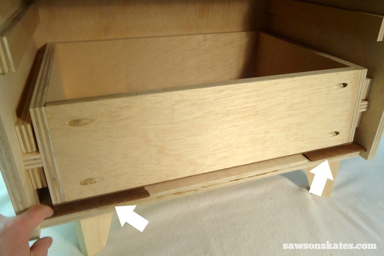 DIY Mid-Century Modern Nightstand - drawer front 1