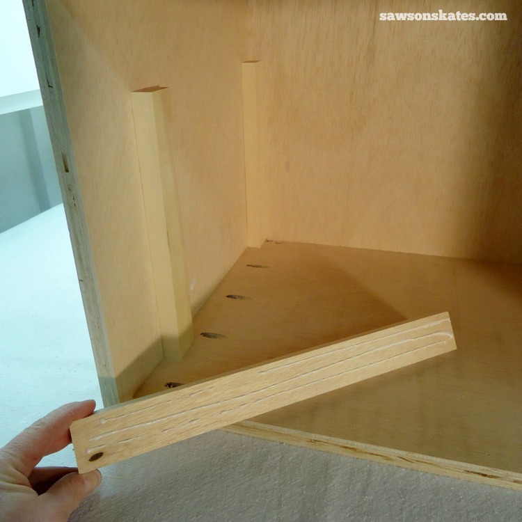 DIY Mid-Century Modern Nightstand - drawer supports 1