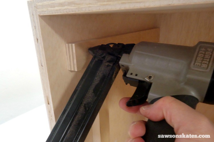 DIY Mid-Century Modern Nightstand - drawer supports 2