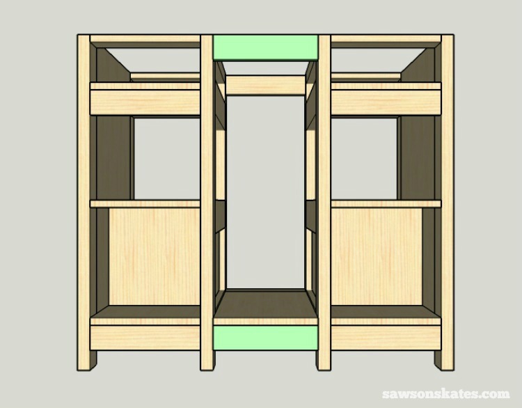 DIY Wine Credenza ­- Wine Cabinet - middle assembly 3