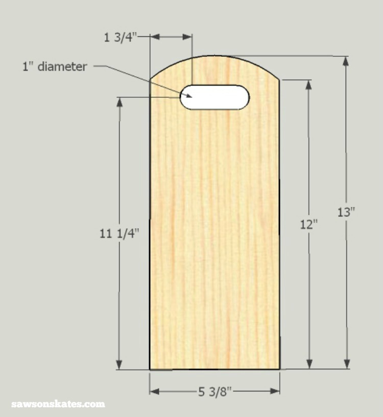 Make your own DIY wooden craft beer growler carrier with these plans - handle sketch