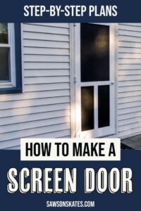 Want to enjoy the summer breeze without letting bugs in? Build your own wooden screen door with these easy step-by-step plans! Customize it to fit any size door opening or style!