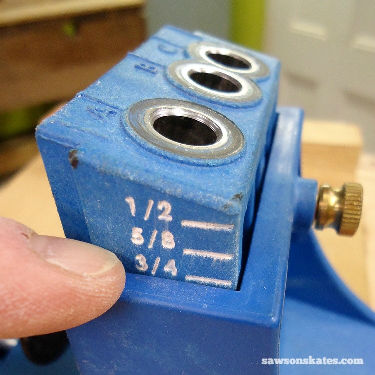 Want to know how to use a Kreg Jig? This tutorial gives tips for avoiding mistakes when drilling pocket holes for DIY projects - set the Kreg Jig drill guide