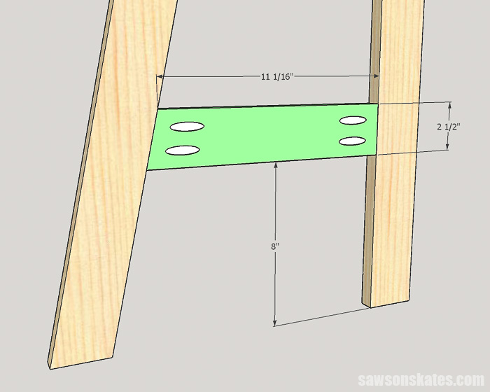 DIY ladder desk - cut and attach the side rails