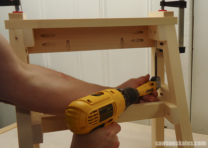DIY Ladder Chair - cut and attach the front seat