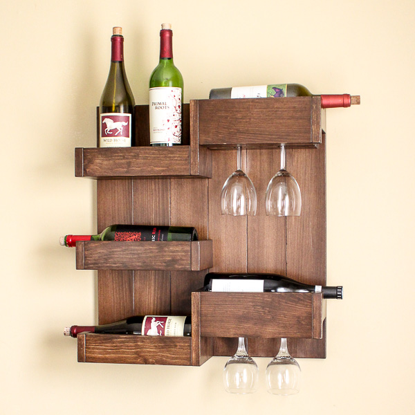 DIY Wine Bar Serves Up Stylish Storage for Bottles and Glasses