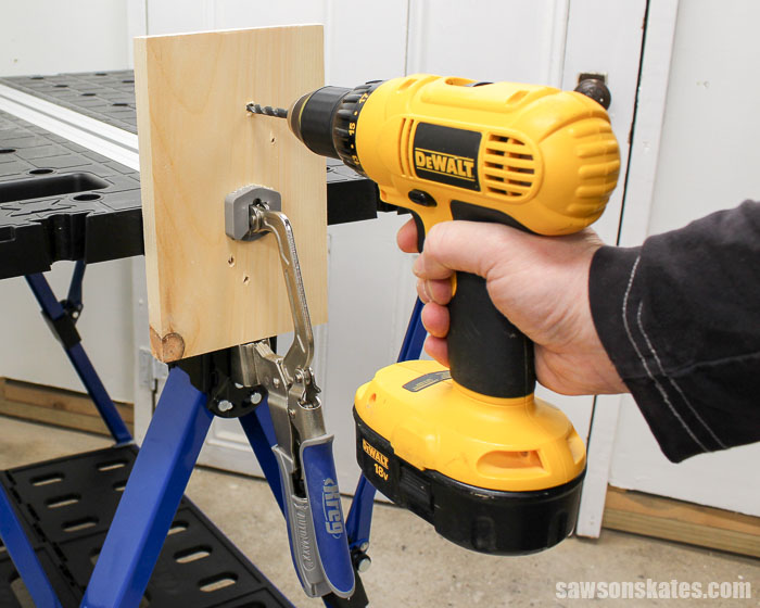 Best Workbench Features - With the bench clamp mounted to the legs of the Mobile Project Center, it can be used as a bench vice.