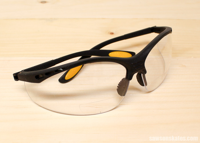 The magnification area of these bifocal safety glasses is small and sits lower than prescription bifocals.