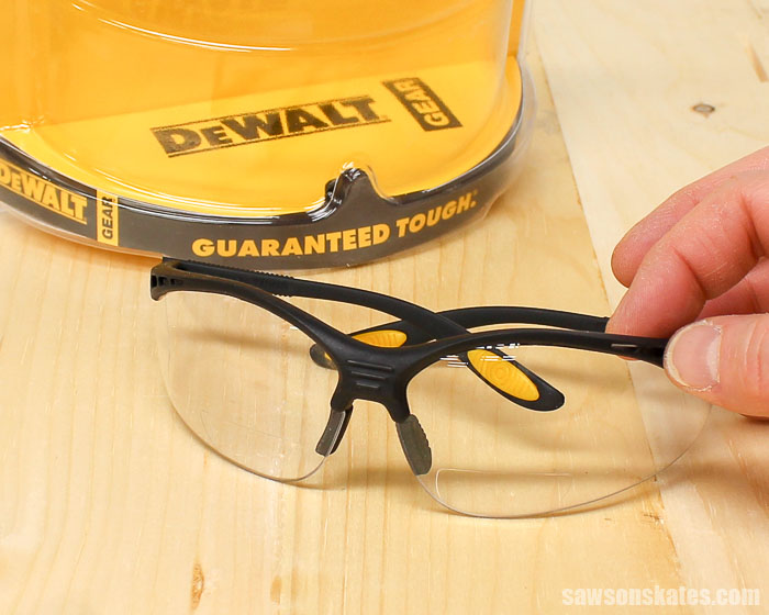 Protecting our eyes when DIYing is a must, but sometimes we also need reading glasses for detail work. Bifocal safety glasses offer needed eye protection and magnification.