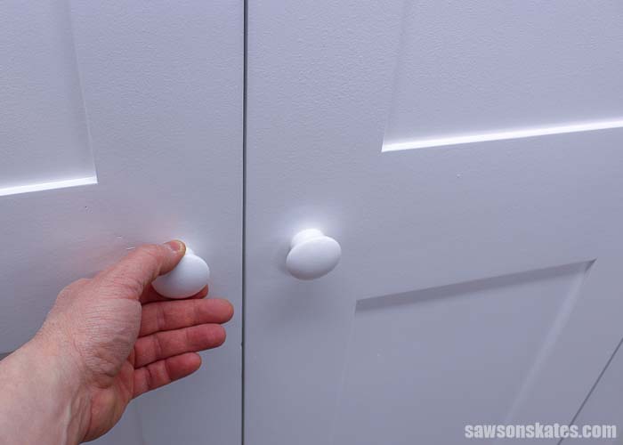 How to make a door: close up of the door handles