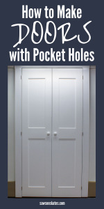 Have you ever wondered if you can DIY a door with your Kreg Jig? You absolutely can make a door with pocket holes and it's easier than you think! This free plan shows step by step how to build a solid wood frame-and-panel interior door using pocket hole joinery. #workshop #woodworkingtips #diydoor #kregjig