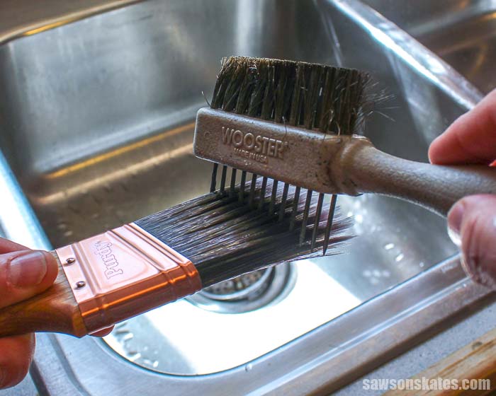 Using a painter's comb is the best way to clean paint brushes and to straighten any stray bristles