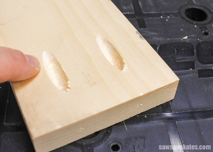 Prevent Rough Pocket Holes - pocket holes drilled with the grain or on the length of the workpiece will always look cleaner
