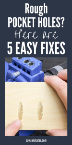 Many DIY furniture plans use a Kreg Jig and pocket hole joinery for assembly, but sometimes the pocket holes can appear rough or jagged. That’s not a good look for our projects! Here are 5 simple solutions to prevent drilling rough pocket holes and how to make the best looking pocket holes you’ve ever drilled.