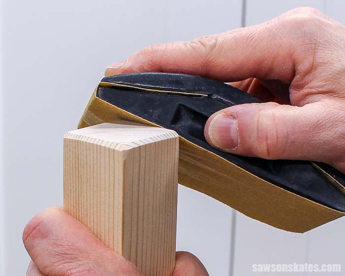 Sanding a bevel on the ends of furniture legs helps to prevent chipping