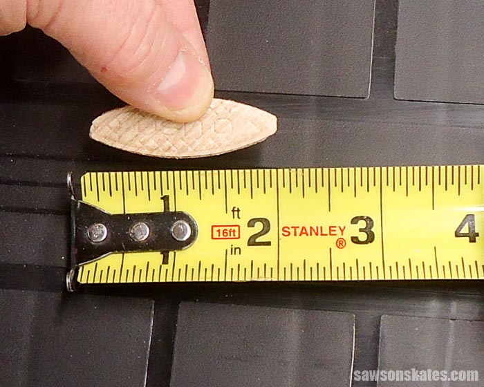 A biscuit will allow the DIY table top fastener to move when attached to the wood table top