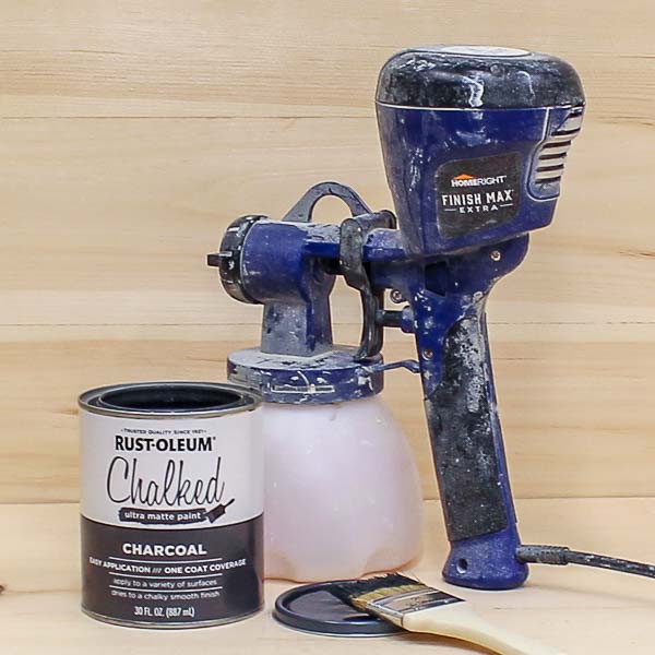 Chalk-style paint can be applied with a paint sprayer