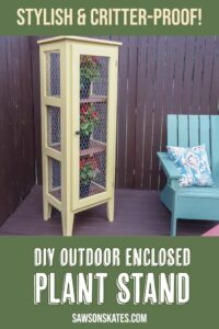 This stylish DIY outdoor enclosed plant stand displays your plants in style while keeping pesky critters at bay! Learn how to make your own with this easy-to-follow tutorial.