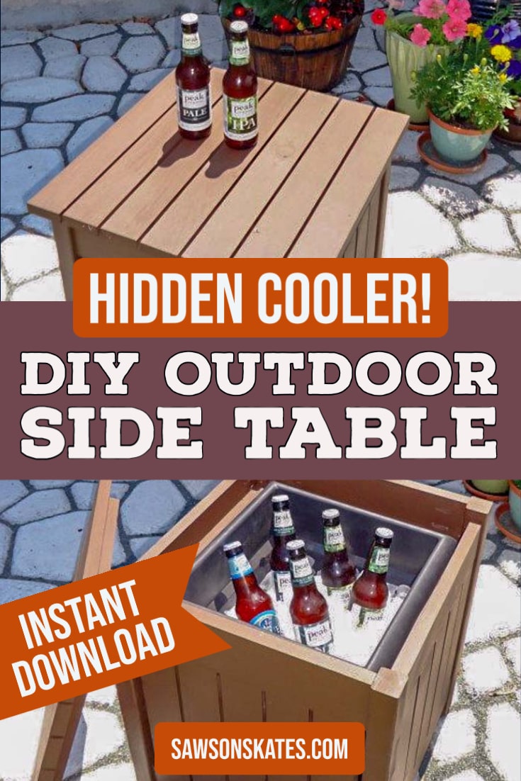 DIY Outdoor Side Table (+ Hidden Cooler or Storage) Saws on Skates®