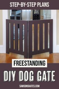 Protect your four-legged friend with this stylish and functional freestanding DIY dog gate. Easy to make and customizable. Perfect for any pet-loving home!