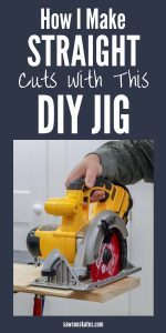 So simple! I just followed the plans to build this DIY circular saw crosscut jig. I made the jig with a few pieces of scrap plywood so this project was FREE! The tutorial also shows how to use the cutting guide. All I have to do is place the saw against the fence. Then, I can make accurate crosscuts and miter cuts for my woodworking projects. Love it!