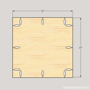 Bottom shelf for the wooden bar cart