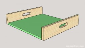 Attaching the tray sides to the tray bottom for the bar cat