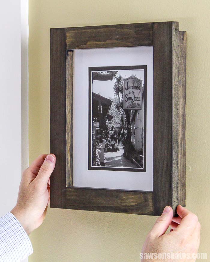 No complicated cuts here! These attractive DIY picture frames are easy for anyone to make with inexpensive wood, some basic tools, and only 8 straight cuts.