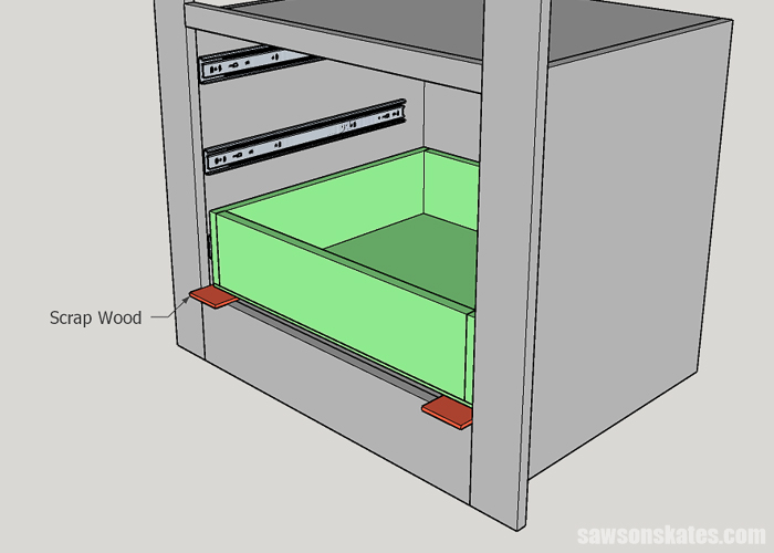 Installing a DIY drawer in the bottom of a builtin cabinet