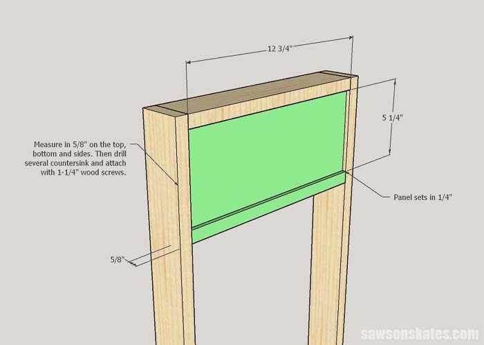 Installing the side panel of the DIY litter box enclosure