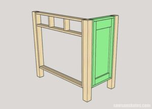 Installing the right side of the litter box cabinet