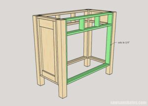 Adding the back to the kitty litter box furniture