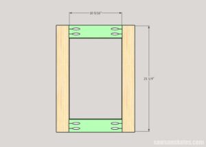 Assembling the doors for the cat litter box cabinet